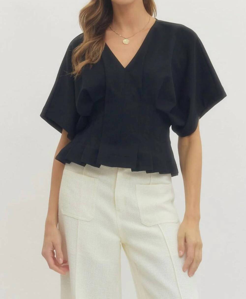 NEW ENTRO tracy tailored top in black